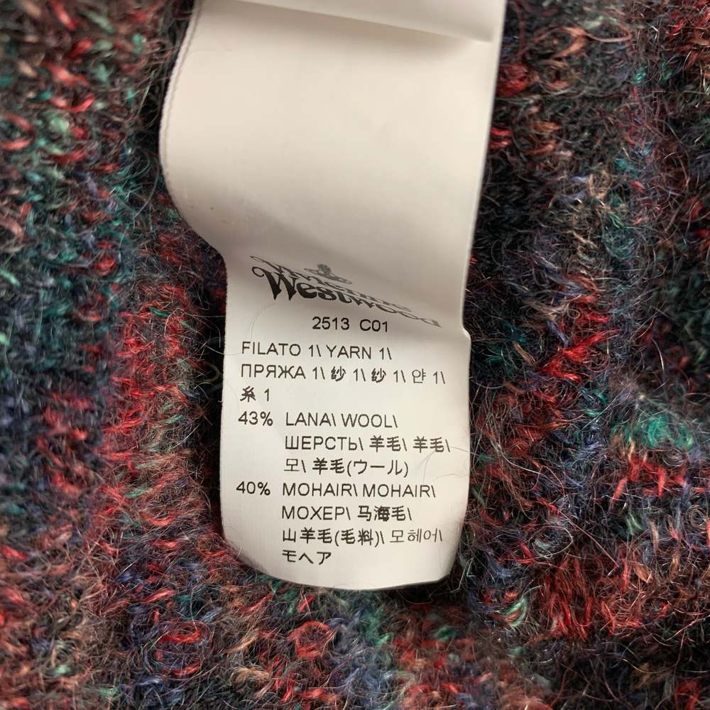 VIVIENNE WESTWOOD LXL Brown Multi-Color Knit Wool Mohair Sweater - Picture 5 of 6